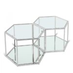 Sei Glass And Steel 2pc. Modular Coffee Table