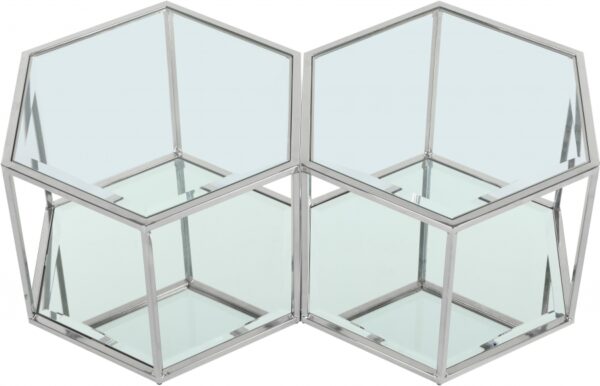 Sei Glass And Steel 2pc. Modular Coffee Table