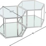 Sei Glass And Steel 2pc. Modular Coffee Table