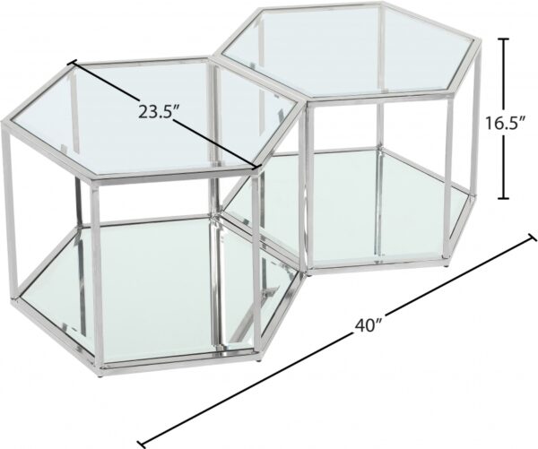 Sei Glass And Steel 2pc. Modular Coffee Table