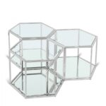 Sei Glass And Steel 3pc. Modular Coffee Table