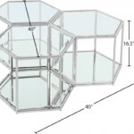 Sei Glass And Steel 3pc. Modular Coffee Table