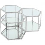 Sei Glass And Steel 3pc. Modular Coffee Table