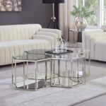 Sei Glass And Steel 4pc. Modular Coffee Table