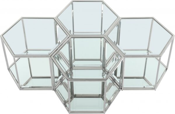 Sei Glass And Steel 4pc. Modular Coffee Table