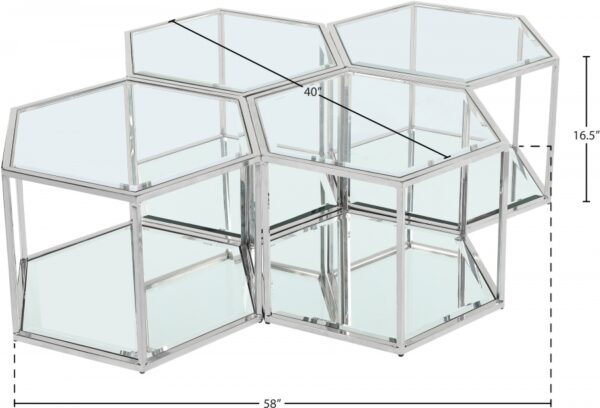 Sei Glass And Steel 4pc. Modular Coffee Table