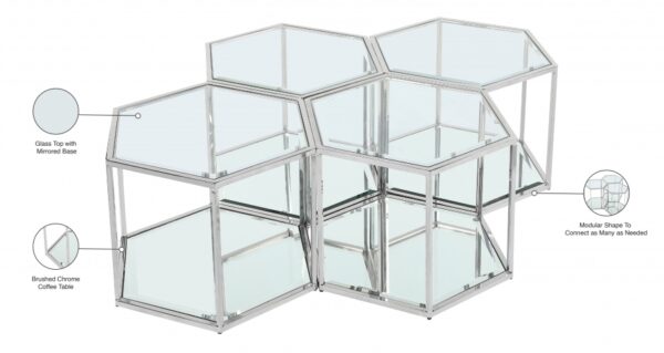 Sei Glass And Steel 4pc. Modular Coffee Table
