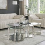 Sei Glass And Steel 5pc. Modular Coffee Table