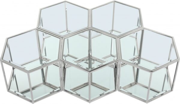 Sei Glass And Steel 5pc. Modular Coffee Table
