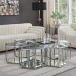 Sei Glass And Steel 7pc. Modular Coffee Table