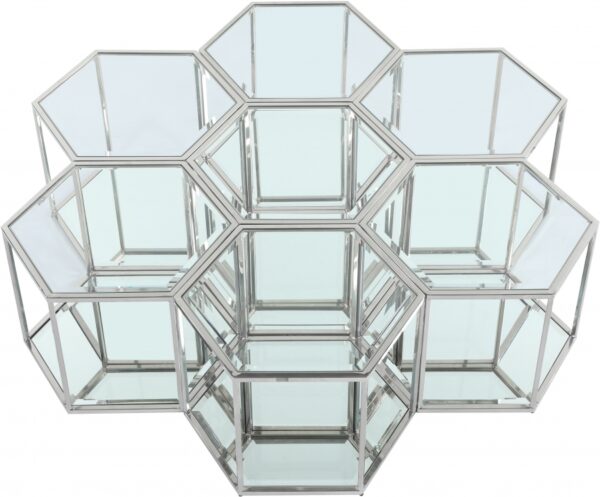 Sei Glass And Steel 7pc. Modular Coffee Table
