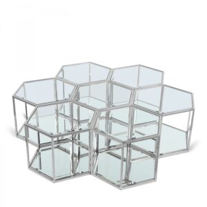Sei Glass And Steel 7pc. Modular Coffee Table