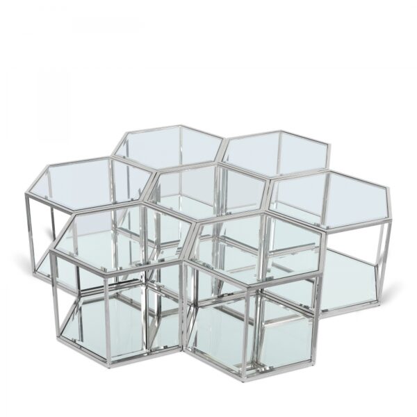 Sei Glass And Steel 7pc. Modular Coffee Table