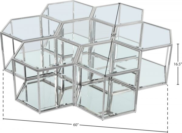 Sei Glass And Steel 7pc. Modular Coffee Table