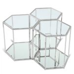 Sei 3 Piece Glass And Steel Modular End / Side Table