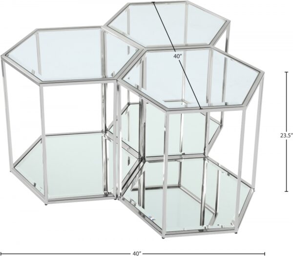 Sei 3 Piece Glass And Steel Modular End / Side Table
