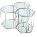 Sei 3 Piece Glass And Steel Modular End / Side Table