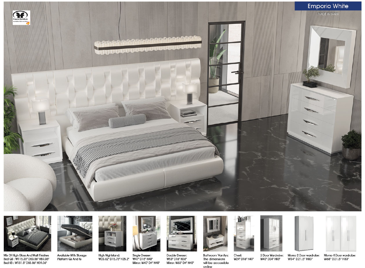 Emporio White Bed Gallery 1