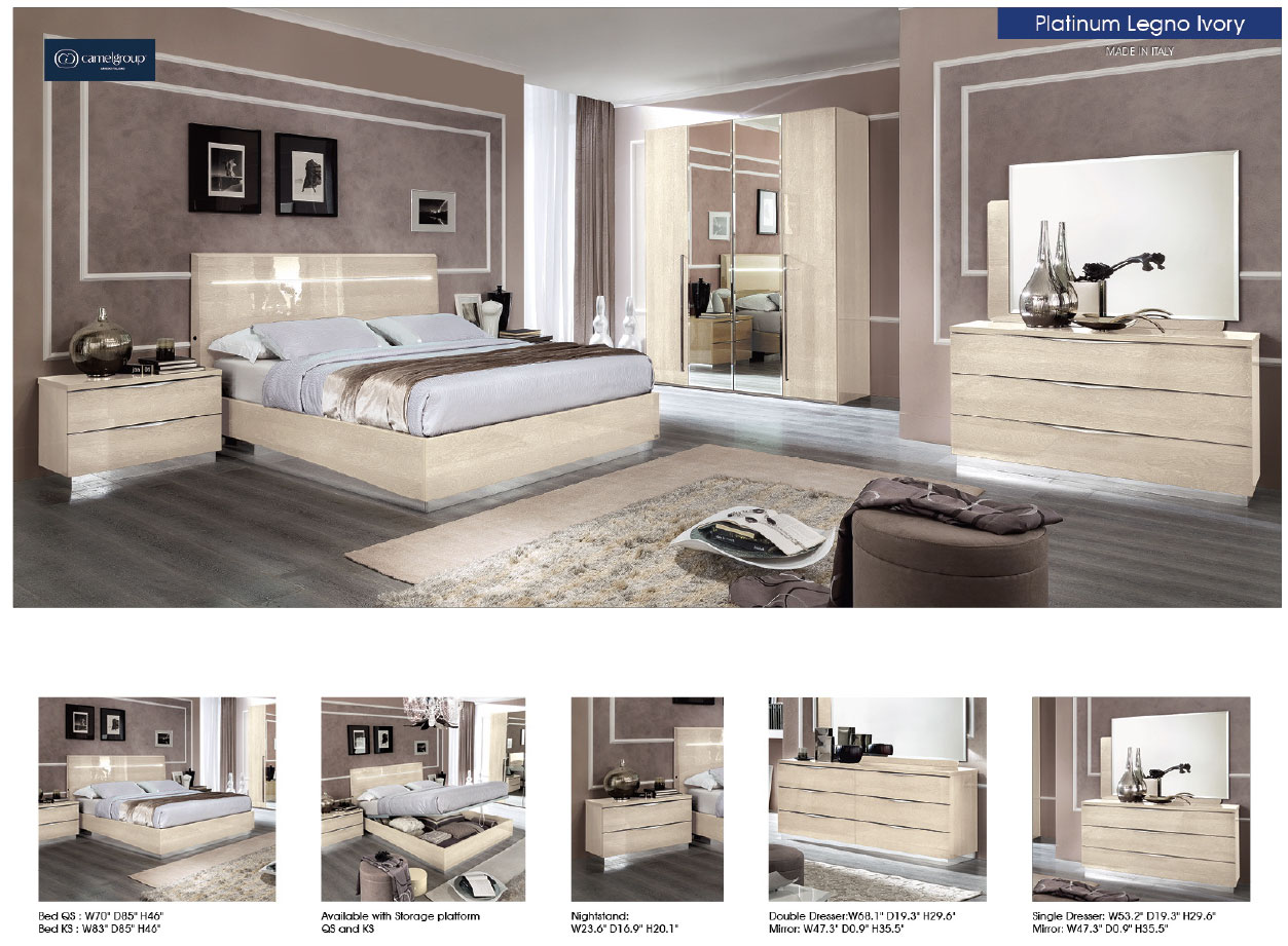 Platinum LEGNO Bed IVORY BETULLIA SABBIA Gallery 1