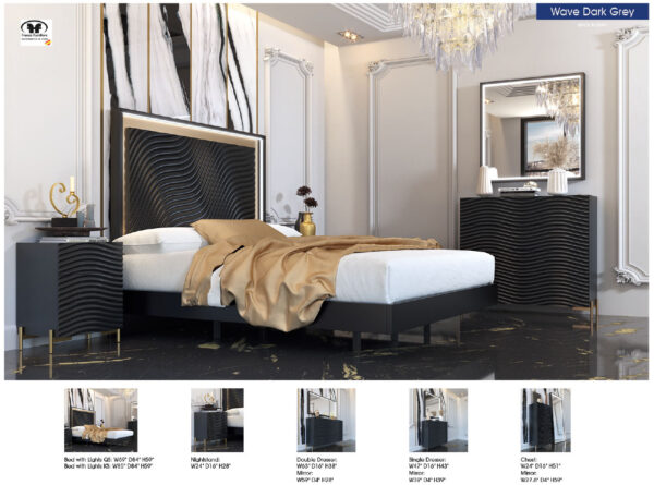 Wave Bed Dark grey Gallery 1