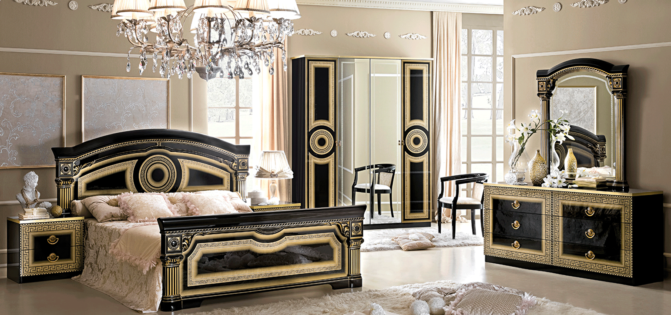 Aida Bedroom Black w/Gold, Camelgroup Italy Gallery 1
