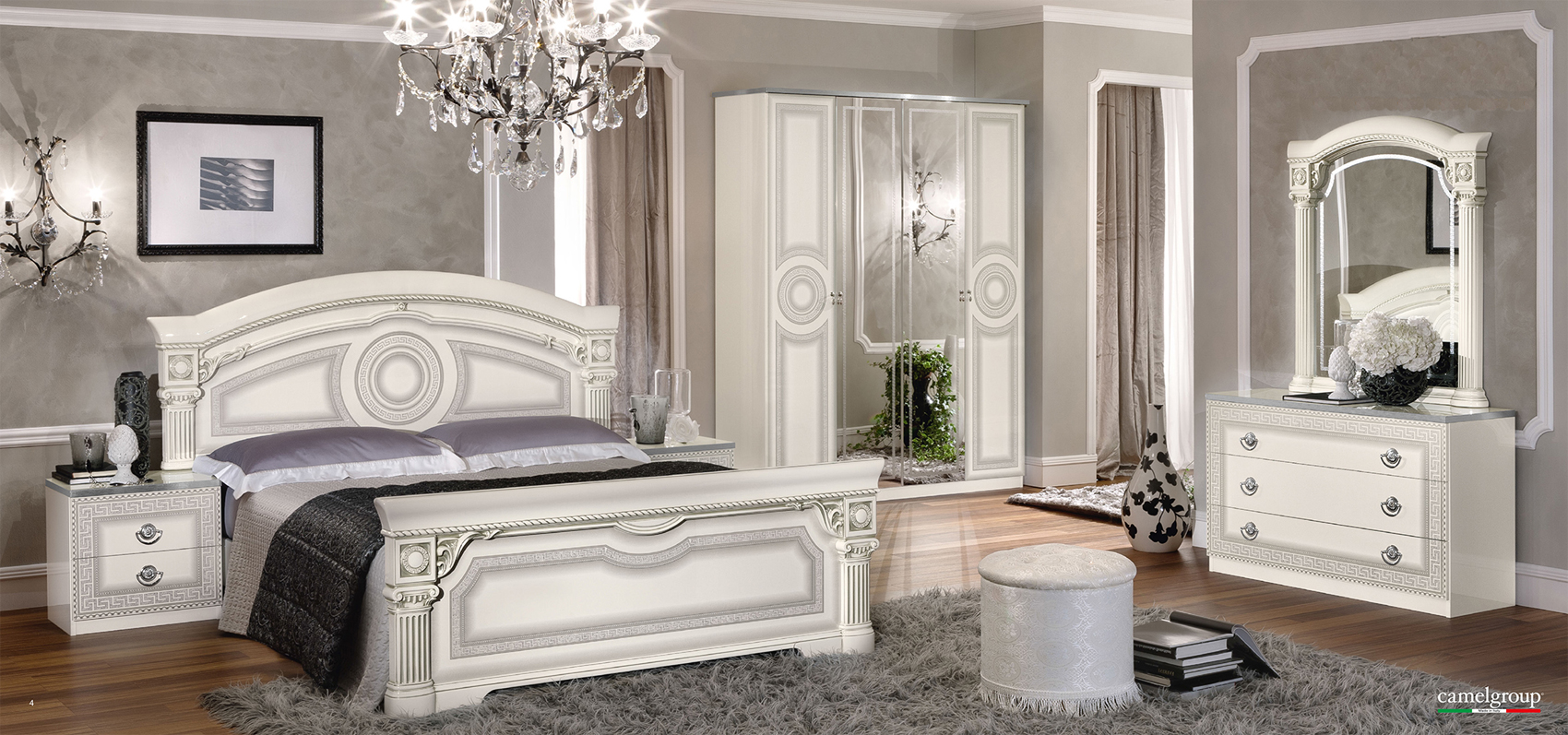 Aida Bedroom, White w/Silver, Camelgroup Italy Gallery 1