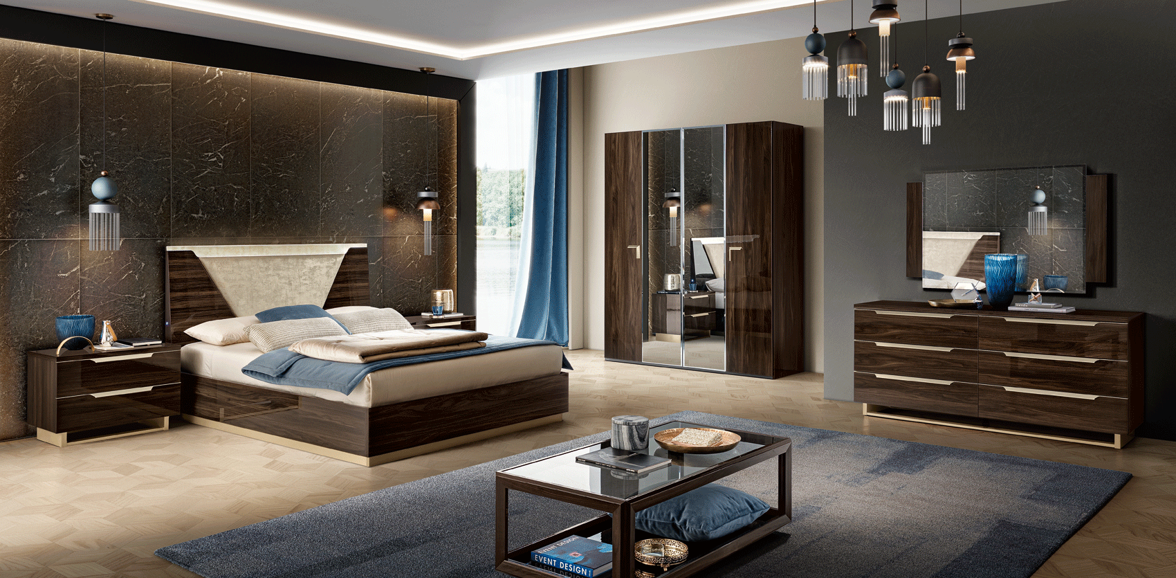 Smart Double dresser w/ mirror Walnut Gallery 1
