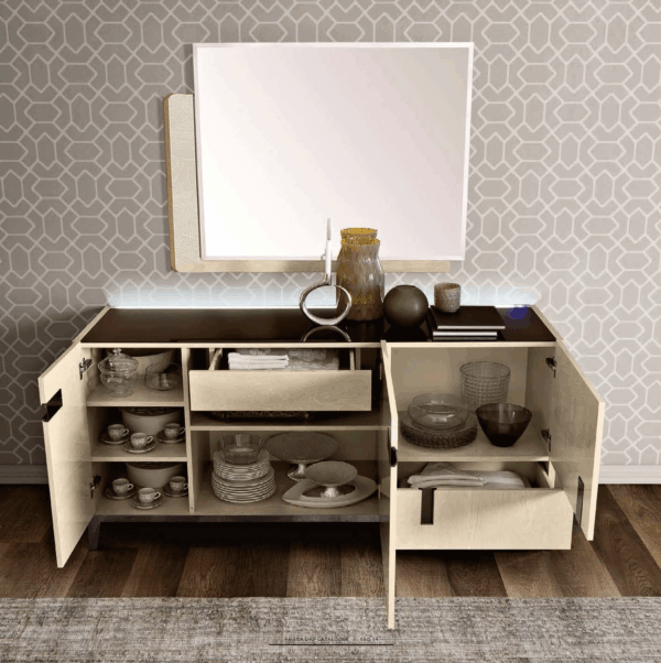 Ambra mirror for Dresser/ 3Door buffet & Elite 2 Door buffet IVORY Gallery 3