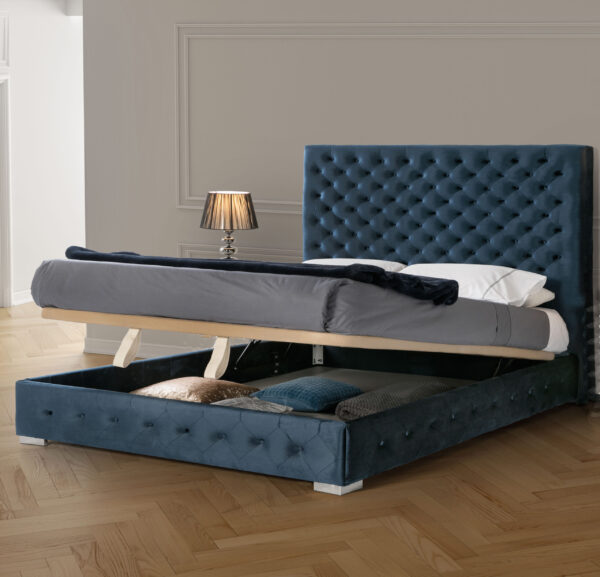 Leonor Blue Bed w/storage Gallery 2
