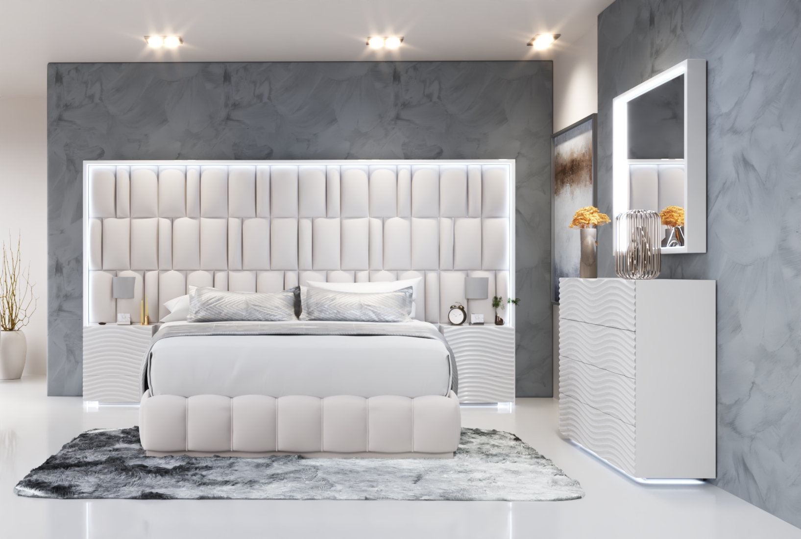 Orion Bed with Wave White cases Gallery 1
