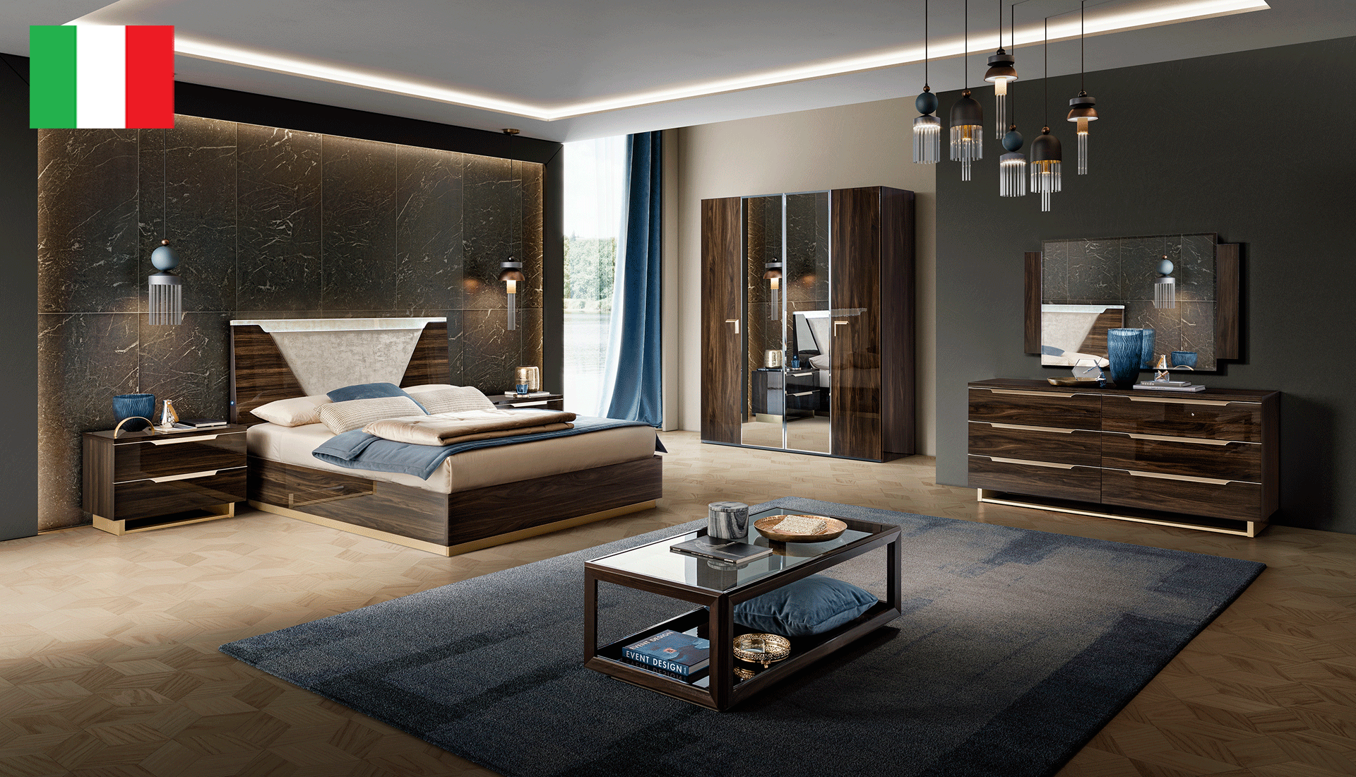 Smart Bedroom Walnut by Camelgroup - Italy