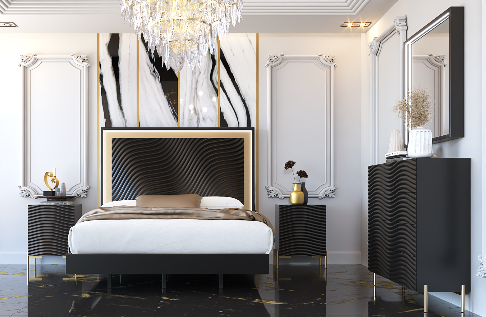 Wave Bedroom Dark grey Gallery 1