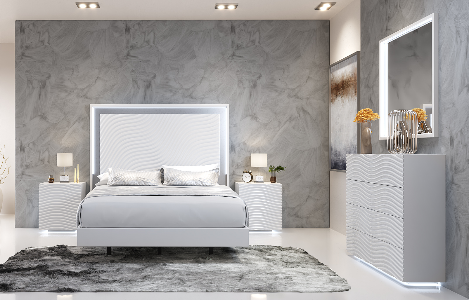 Wave Bedroom White Gallery 1