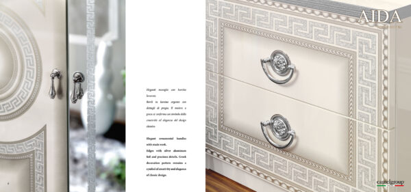 Aida White-Silver Nightstand Gallery 1
