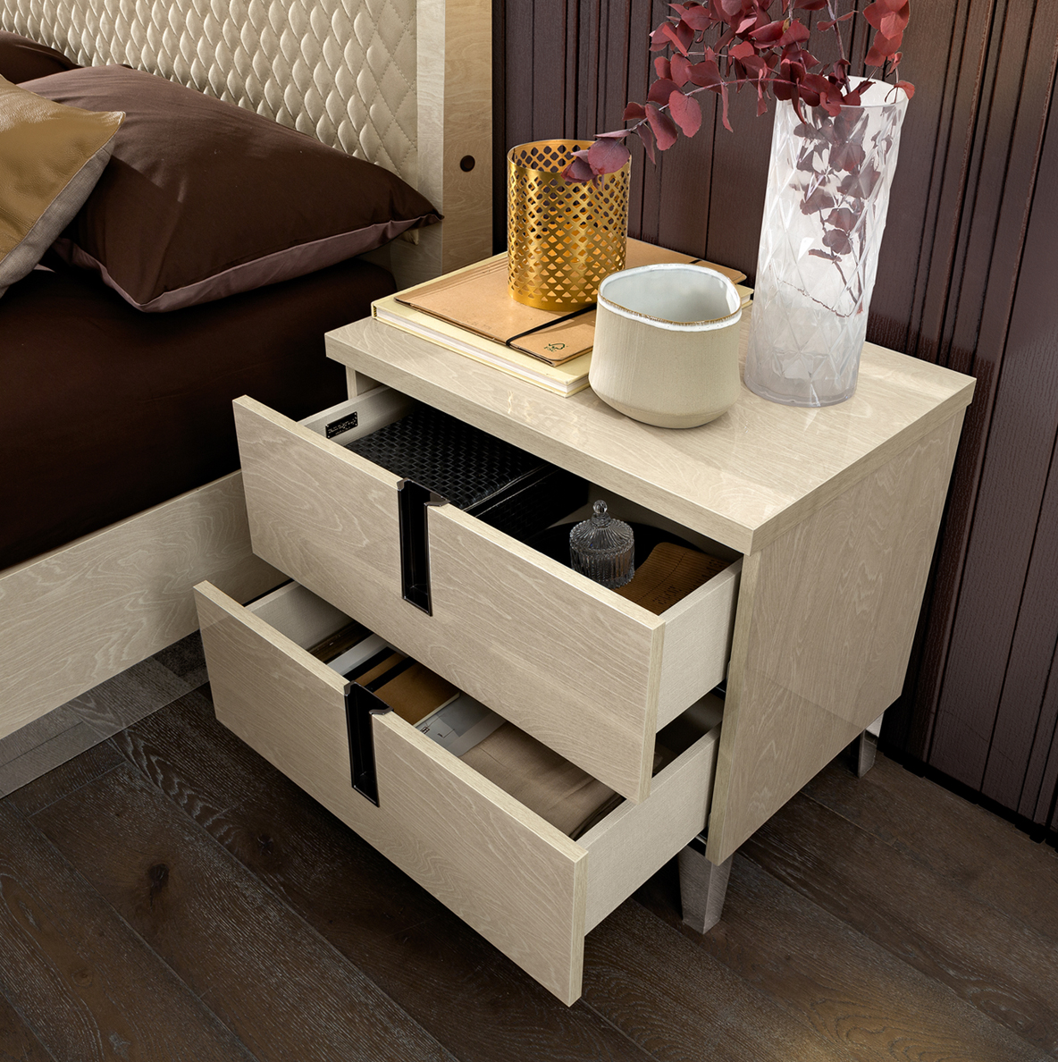 Camel Ambra Nightstand Gallery 1