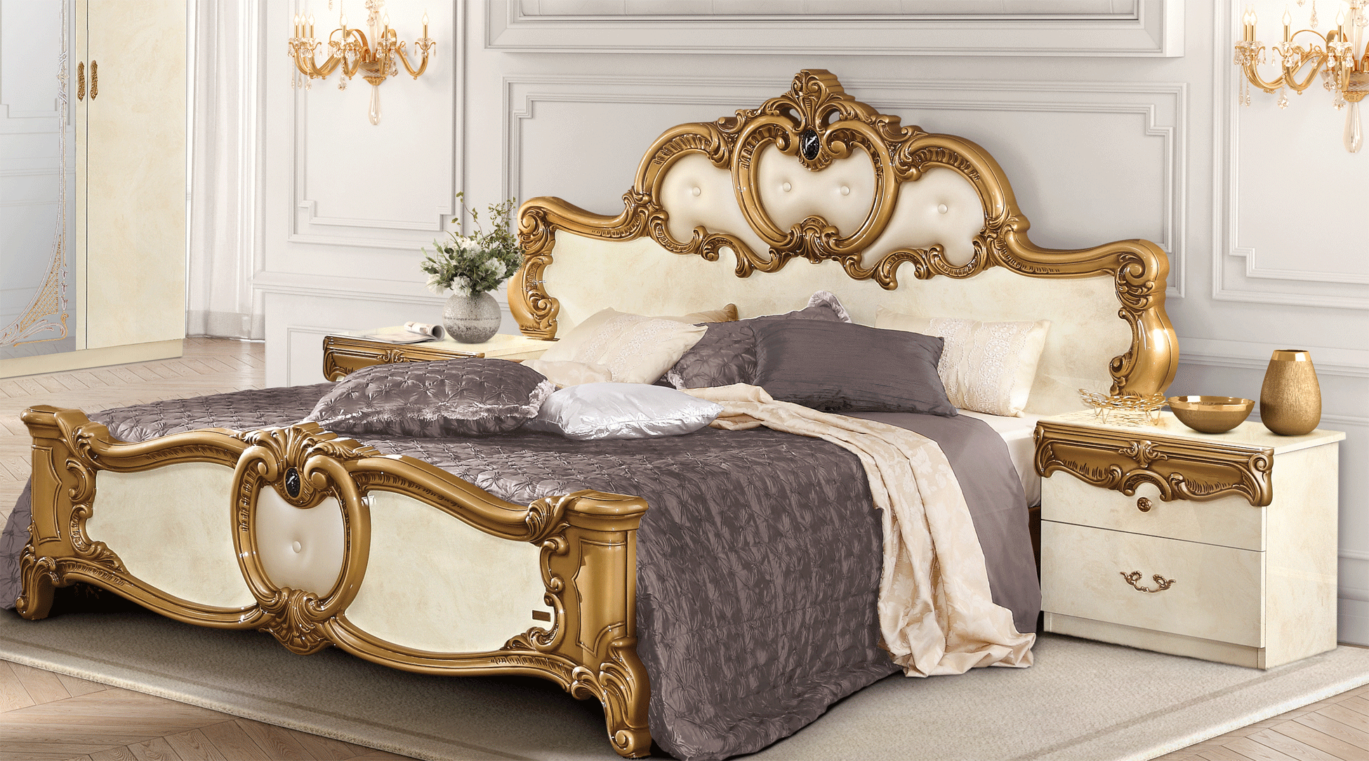Barocco Ivory/Gold Nightstand Gallery 1