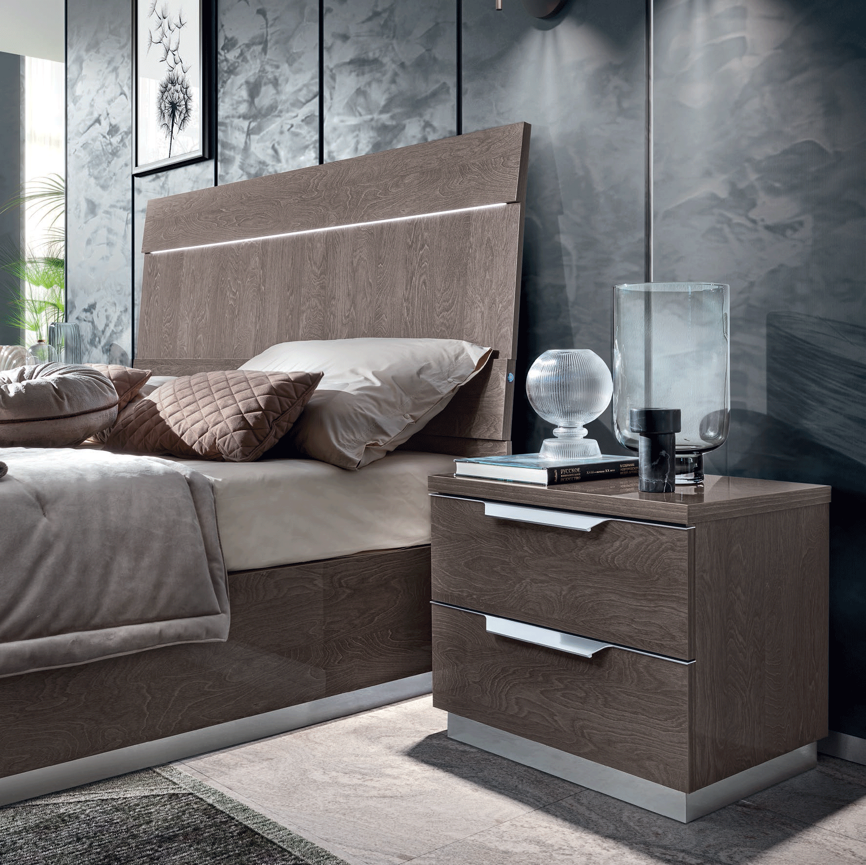 Kroma SILVER Nightstand Gallery 1