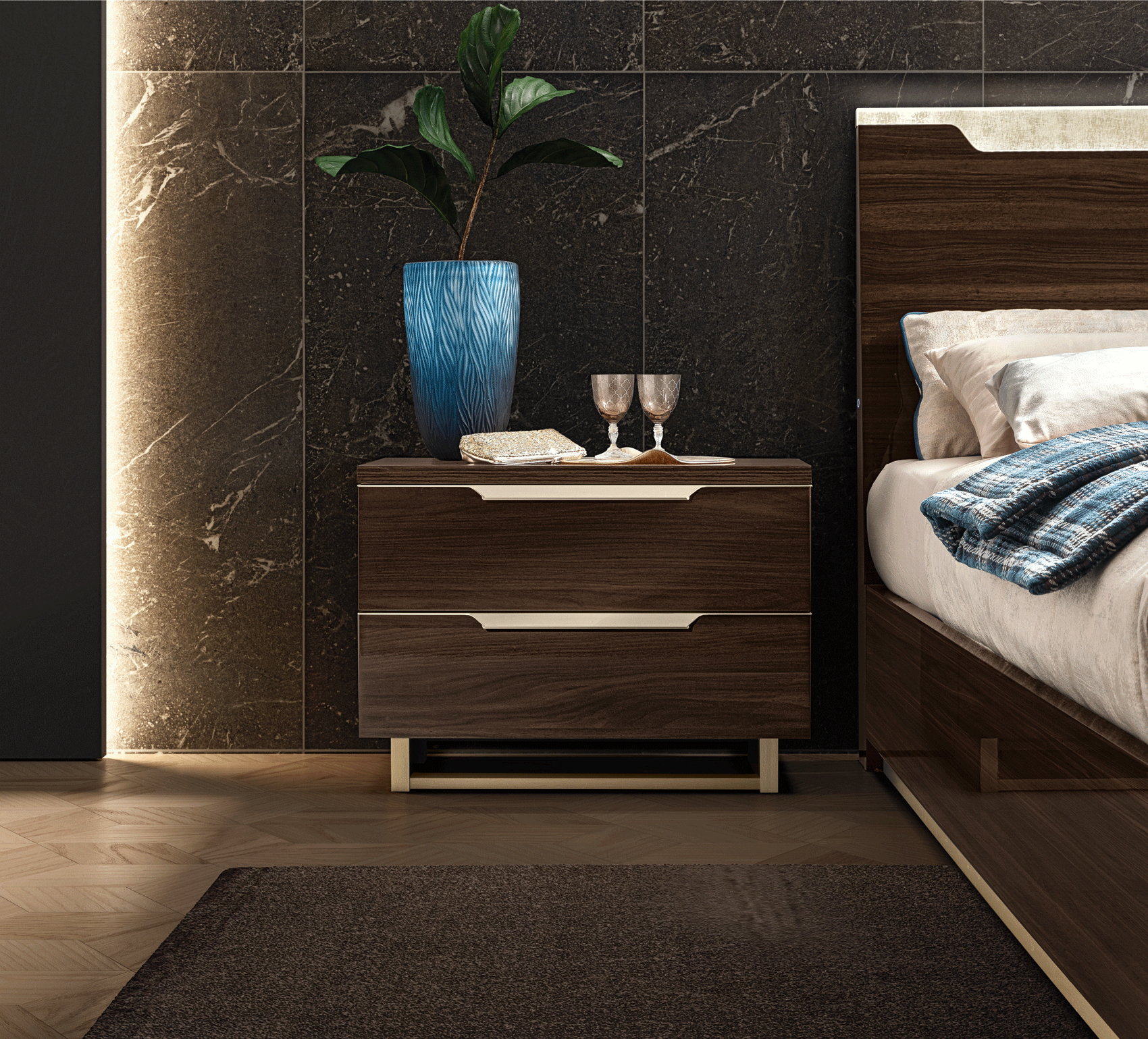 Smart Nightstand Walnut Gallery 1