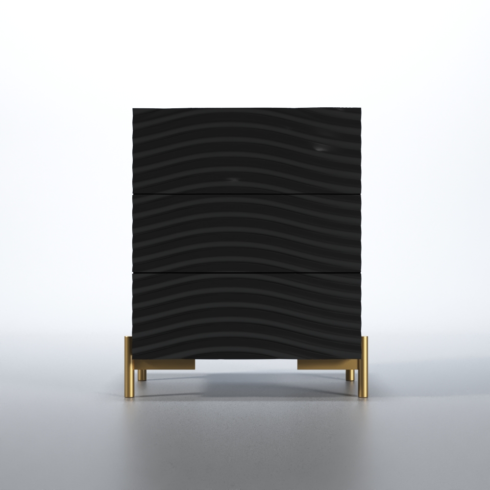 Wave Nightstand Dark grey Gallery 1