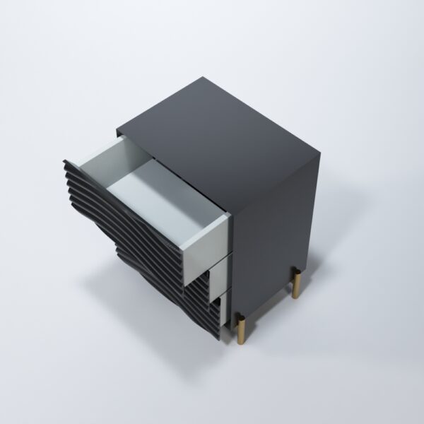 Wave Nightstand Dark grey Gallery 2