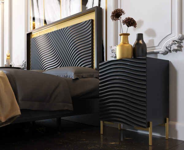 Wave Nightstand Dark grey Gallery 3