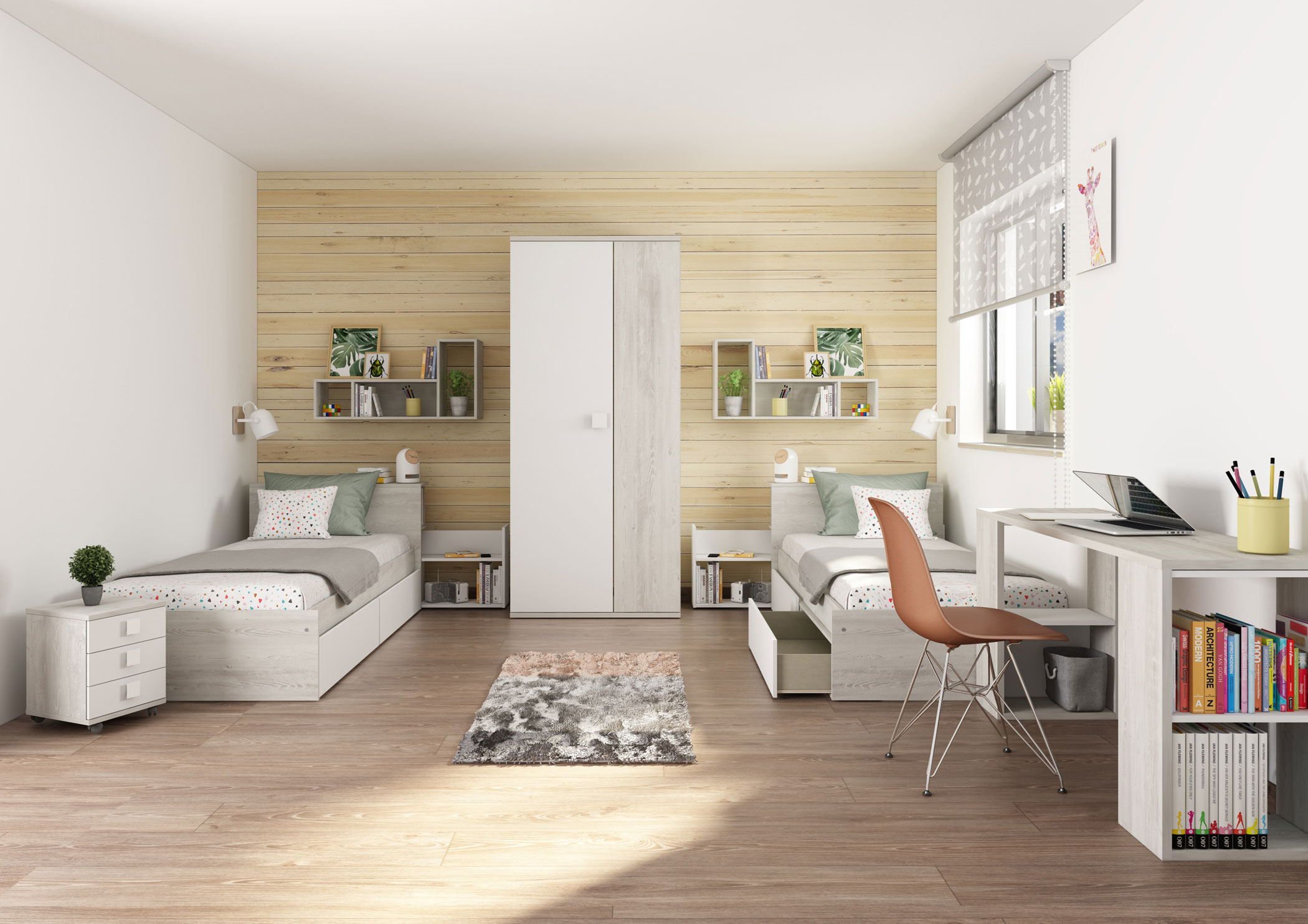 Jazz Kids Bedroom Oak White Gallery 1