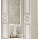 Aida White/Silver 4 Door Wardrobe