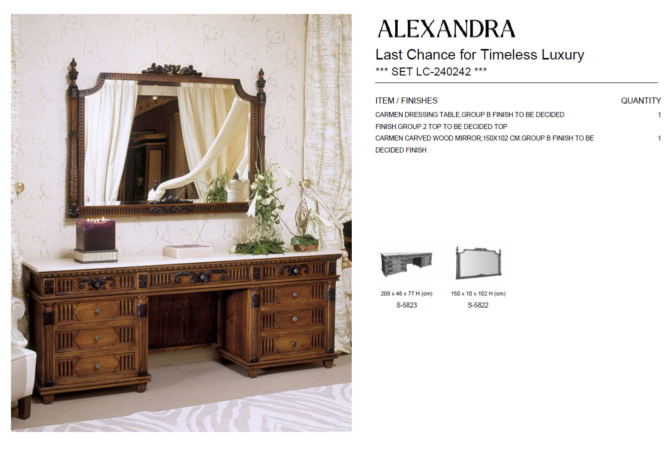 Alexandra Carmen Dressing table Set- SOLD AS A SET- Gallery 1