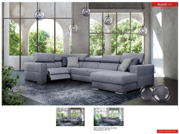 Quartz Sectional Right w/Electric Recliner and Bed Gallery 2