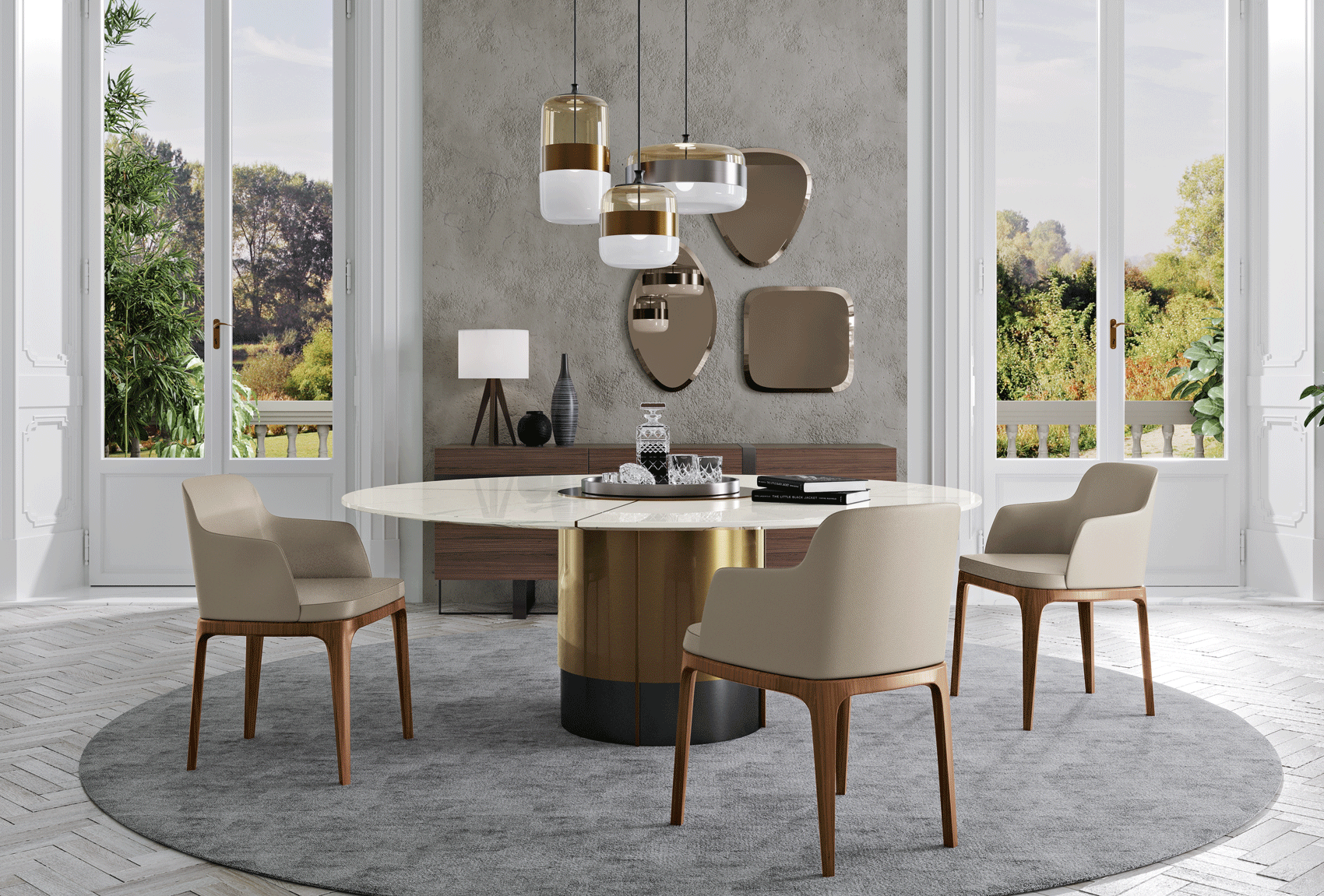 Leandro Dining Table with Sienna chairs