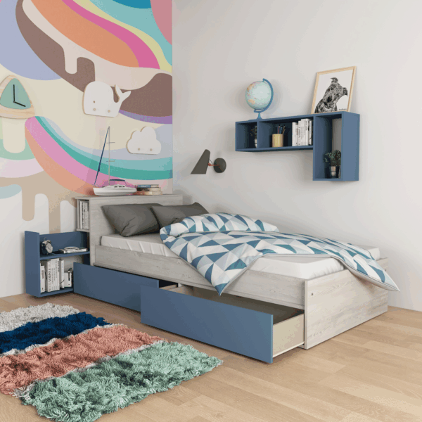 Jazz Kids Bedroom Oak Blue Gallery 2