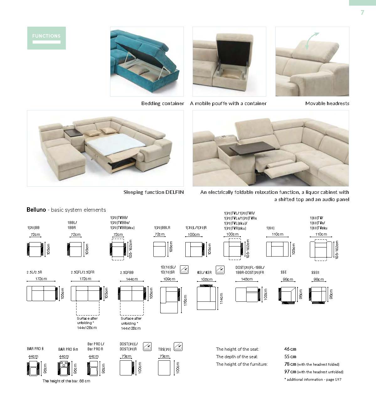 Belluno Sectional w/Bar, Bed and Recliner Chair Gallery 1