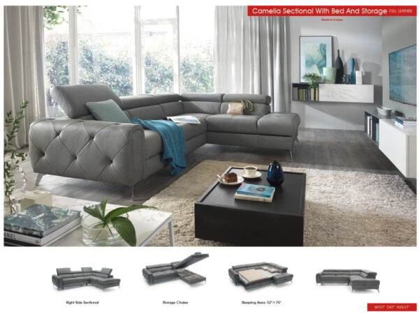 Camelia Sectional w/Bed and Storage Gallery 2
