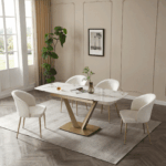 109 Table Golden with 2107 Chairs